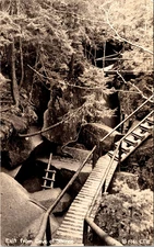 RPPC Exit From Cave of Silence Lost River Gorge NH Real Photo Postcard D99