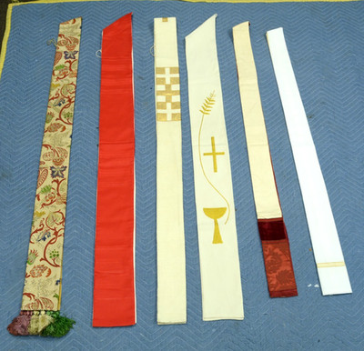 + Group of 6 Used Assorted Stoles + For Your Vestments + (V712) Chalice Co.
