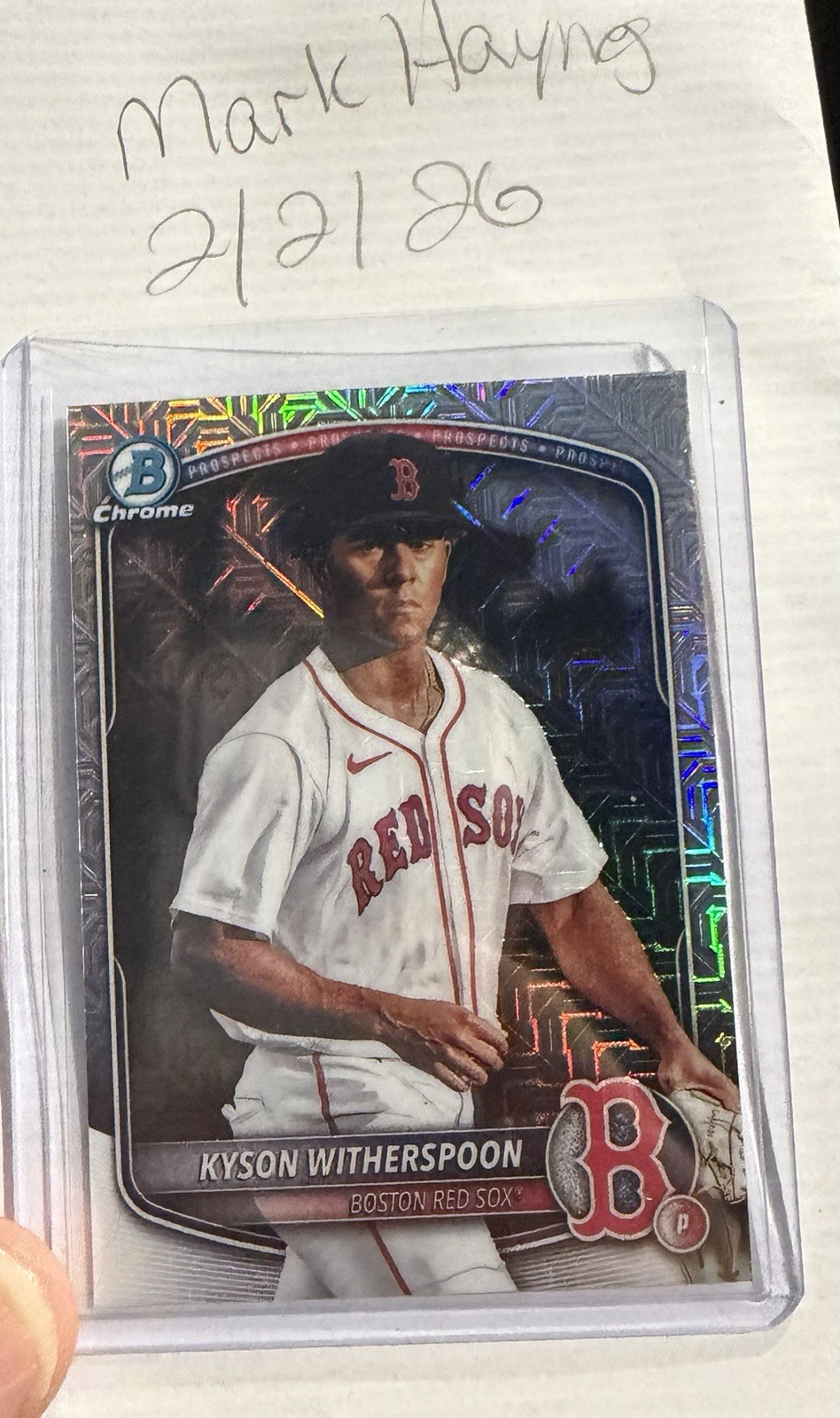 Kyson Witherspoon 2025 Bowman Draft Image Variation Mojo Refractor BDC-29 RedSox
