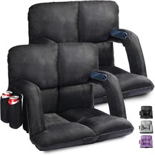 Wide Stadium Seats W/ Back Support Bleacher Chairs W/ Back  Cushion 6 Reclining
