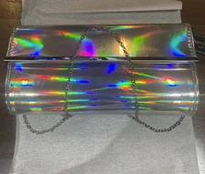 NWT Depeche Mode NYC Clutch Or Shoulder Bag Silver Iridescent 