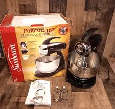 Sunbeam Mix Master Heritage Series 2353 Black w/Box Tested Read