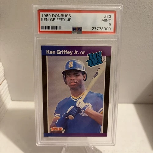 1989 Donruss Ken Griffey Jr Rated Rookie #33 PSA 9 Mint RC HOF Birth Place Error