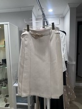 Valentino Women  s Off white Skirt Silk And Wool Blend Knee Length