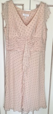Escada Women's Sleeveless Dress Size 44 Rose, Black Polka Dot