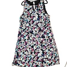 Maurices Dress Womens Sz 2XL Sleeveless Midi Keyhole Neck Multicolor Floral