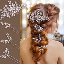 Bridal Hair Accessories Set Rose Gold Wedding Headpiece Hair Piece for Brides