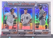2021 Bowman Chrome Silver Refractor Talent Pipeline Riley Greene Manning Short