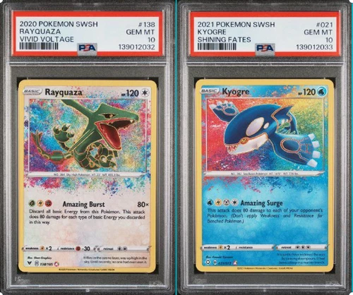 SEQUENTIAL PSA 10 RAYQUAZA 138 VIVID VOLTAGE KYOGRE 021 SHINING FATES POKEMON