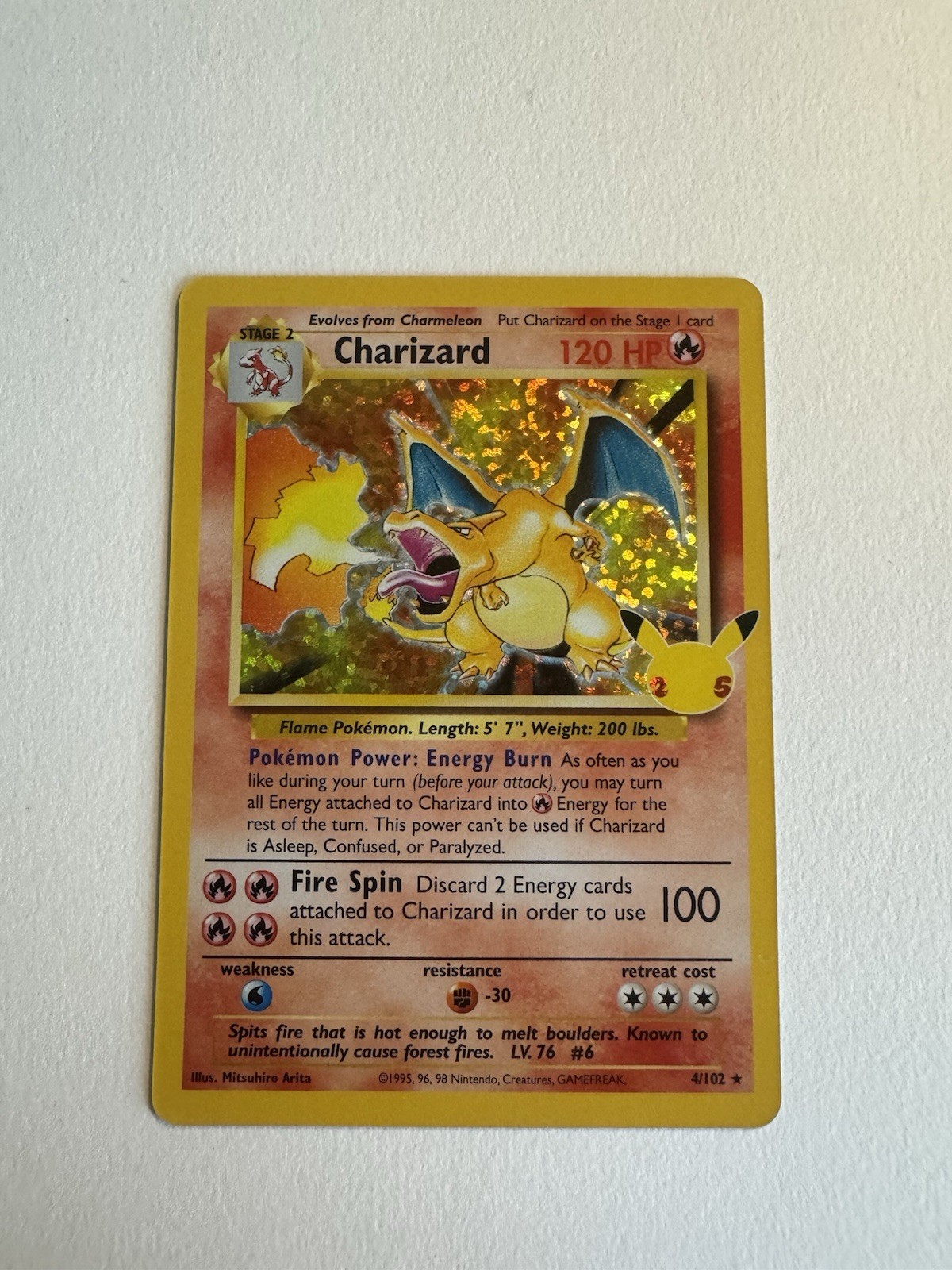 Pokémon TCG Charizard Celebrations Holo Card 4/102 Mint/Near Mint Condition