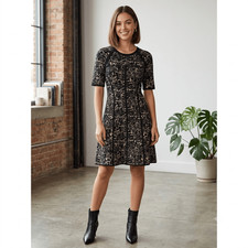 Taylor size M abstract floral short sleeve sweater dress.