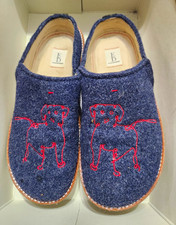 ED Ellen DeGeneres ED-TILLIE Tweed Dog Mule Slippers Blue Women's 7M