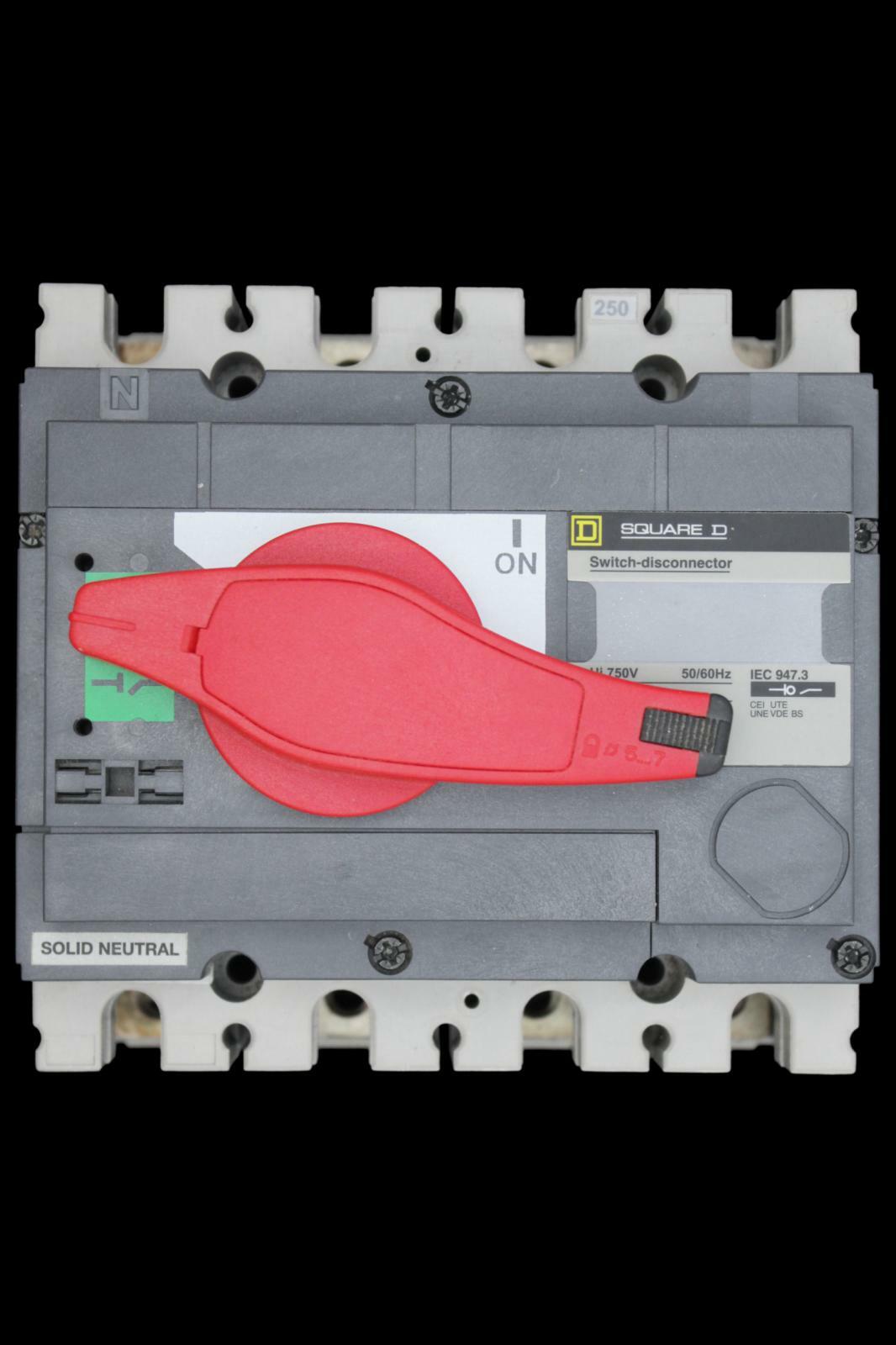 SQUARE D 250 AMP FOUR POLE MAIN SWITCH DISCONNECTOR