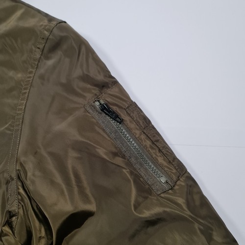 French Connection Mens Bomber Jacket Khaki Green Large Lightweight Hooded - Picture 4 of 10
