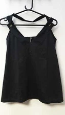 Missguided Eyelet Detail Double Strap Vest Black UK 4 LN003 OO 13