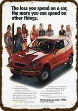 1972 HONDA CIVIC CVCC Car Sexy Women Vintage-Look DECORATIVE REPLICA METAL SIGN