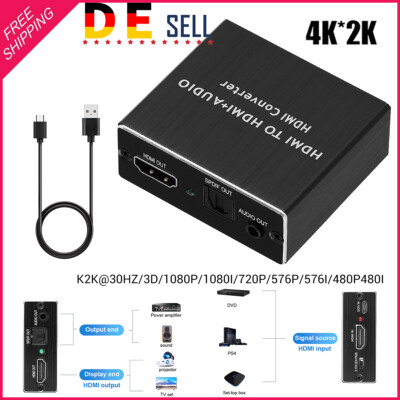 HDMI Stereo Audio Extraktor Konverter 4K*2K HDMI zu HDMI Optischer SPDIF 3.5mm