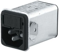 Image of 1 x Male C14 IEC Filter Snap-In,Solder,Rated At 4A,250 V ac 4301.6003