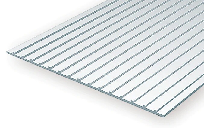 Evergreen EG4523 Metal Roofing 9.5mm Spacing 1.0mm Thick Plasticard Sheet