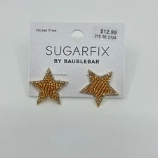 Sugarfix By Baublebar Earrings Star Gold Tone Beaded Bling Statement