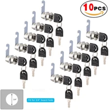 10 Set Cam Locks Keyed Alike Secure Storage Locks Drawer Cabinet Mailbox Locks