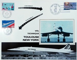 Technical Flight Toulouse New York France Philatelic Sheet Cef 55 B Ebay