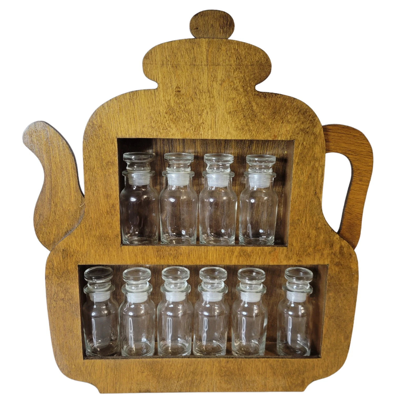 Tea Pot Wooden Spice Rack
