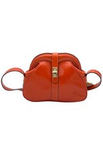 Patricia Nash Florentina Frame Leather Crossbody Bag Pumpkin