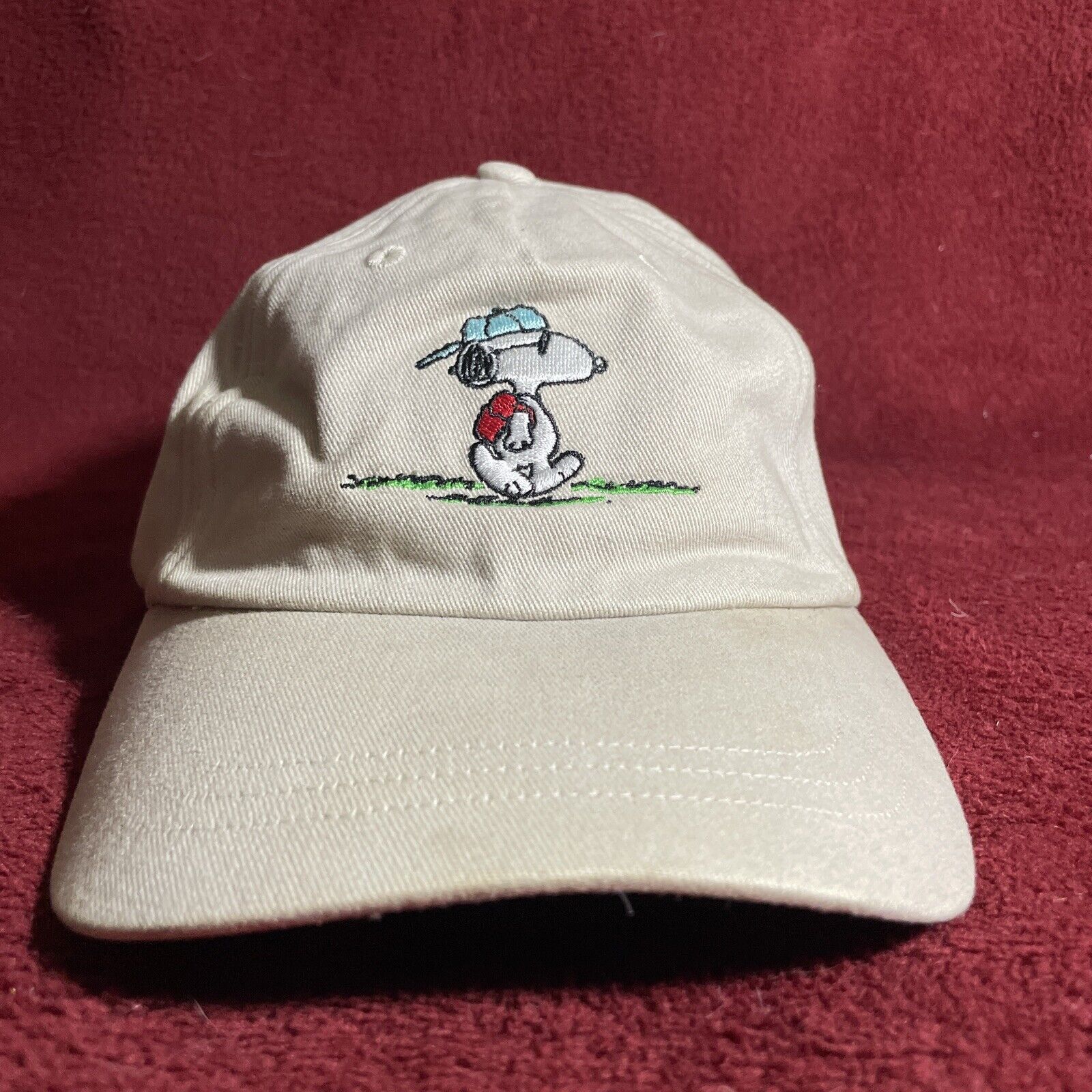 Peanuts Snoopy w/ Sunglasses Beige Embroidered Adjustable Strapback Hat