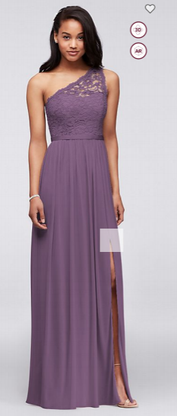 size 22 bridesmaid dress David's Bridal Purple Long One Shoulder Lace Plus 22 Color Affordable Boutique Couture Bridal Outlet Marine Blue Color:Black/Black Ab