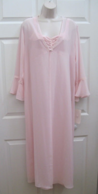 CLAIRE'S ROSE Women's Pink Polyester Long Nightgown & Robe Set Size Medium