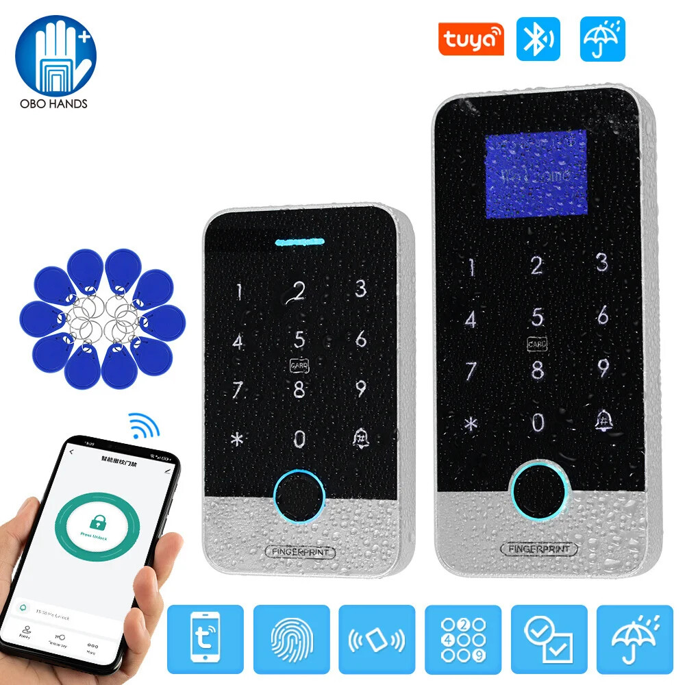 Bluetooth Fingerprint Keypad Touch Waterproof Keyless Entry Door Lock System