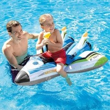 57536EP Intex Vinyl Inflatable Water Gun Plane Ride-on Pool Float 46  x 46  