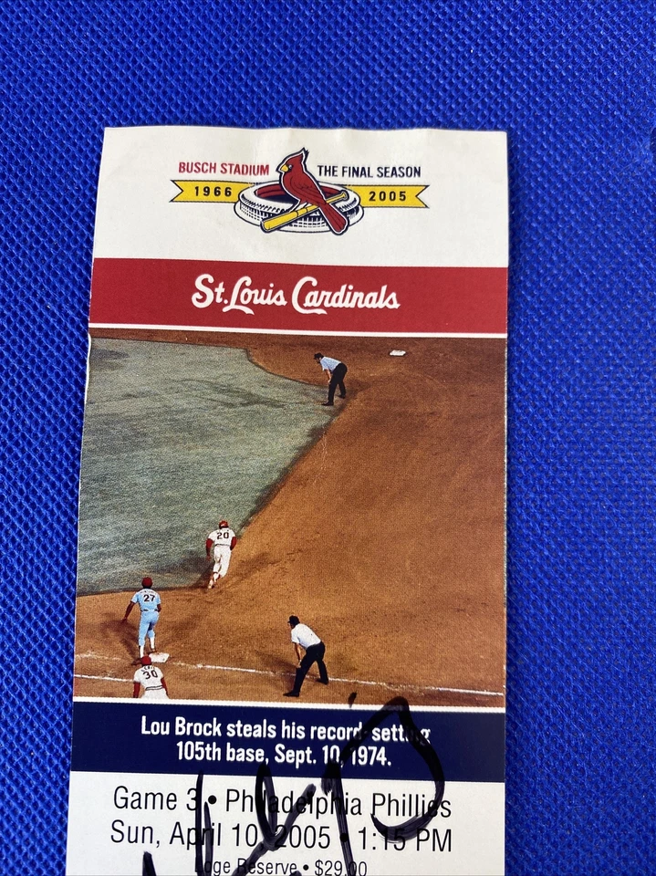 Talón de boleto de HR Abraham Núñez 1st St Louis Cardinals 04-10-05 firmado automáticamente Foto 3 de 4