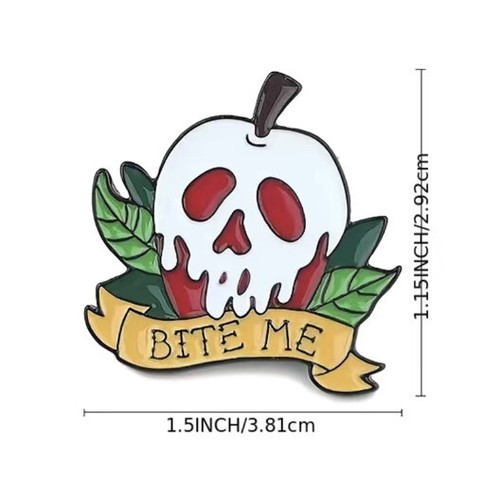 ¡Nuevo! Broche/broche rojo manzana Poison Apple Bite Me esmalte - Imagen 4 de 5