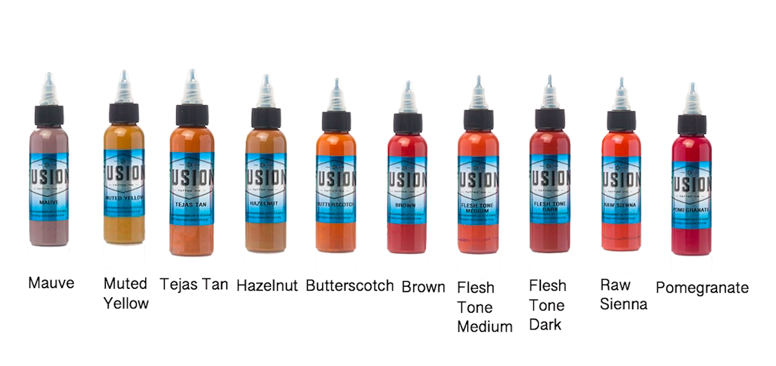 MAKE YOUR SET 17 Bottles FUSION Tattoo Inks Select Colors 1/2 oz