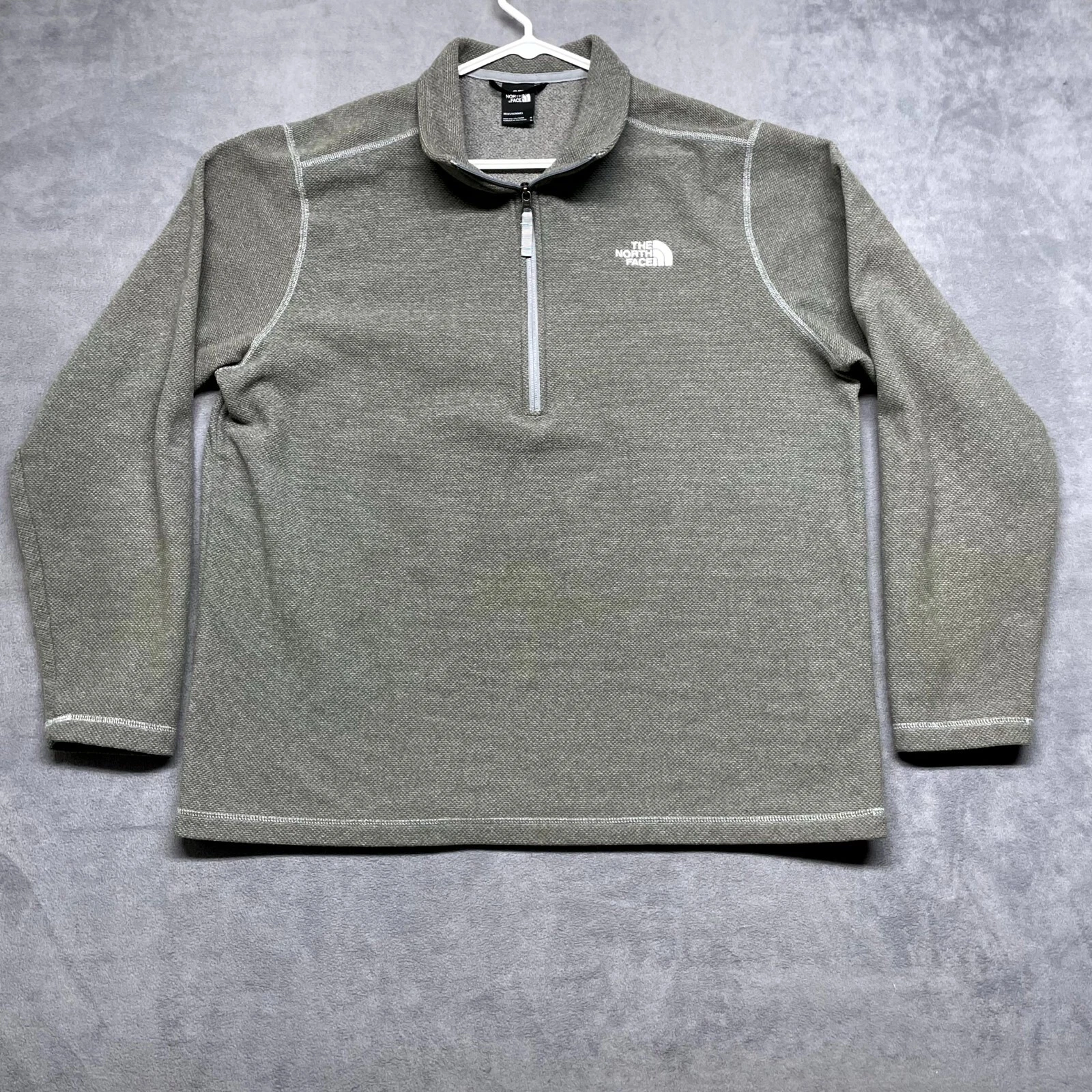 The North Face 100 Glacier Jacket Men's XL Olive Green Fleece Lined Quarter Zip