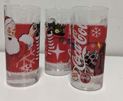 Coca Cola WeihnachtsGläser Burger King, 3x das gleiche Motiv