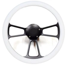 1955-57 Thunderbird White & Black Steering Wheel, Horn & Adapter 