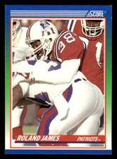 1990 Score #376 Roland James Card New England Patriots