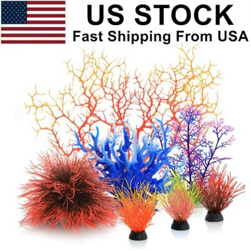 Aquarium Plants,Artificial Coral Ornament for Fish Tank Decorations Multicolor