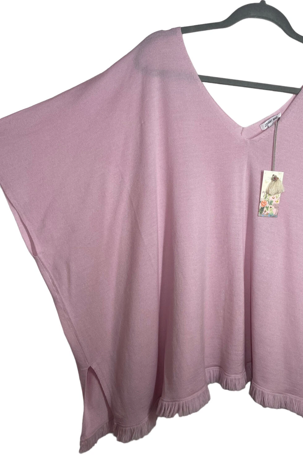 Johnny Was Lightweight Womens Poncho Cape Pink Wool Cashmere One Size O/S $378