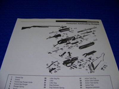 WEATHERBY CENTURION AUTO & MARK V B/A RIFLE..LEGEND/EXPLODED VIEW (932EE)
