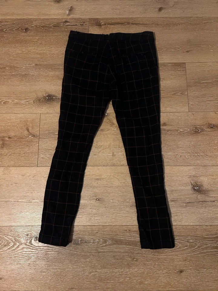 Pantalones de pierna recta de lana a cuadros multicolor Journal Standard para mujer talla 38 Foto 2 de 3