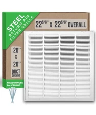 Handua 20 in. x 20 in. Steel Return W/ 1” Air Filter Grille Vent Cover