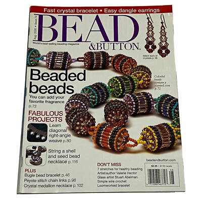 Vintage RARE BEAD & BUTTON Magazine AUGUST 2006,Fabulous Projects,Peyote Stitch