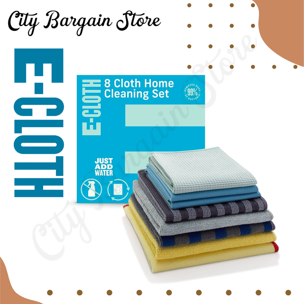 New ECloth Home Cleaning Set of Bathroom Glass Hob Kitchen Oven 8 Pack