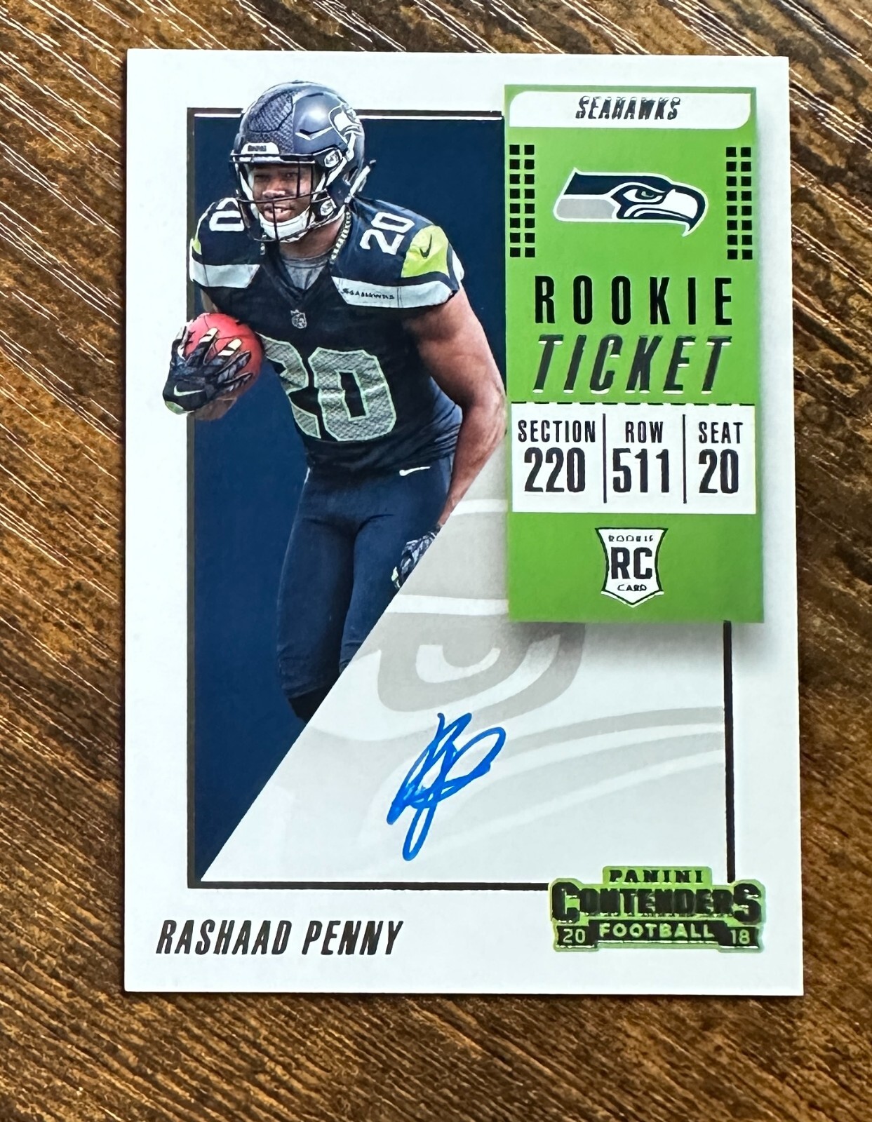 2018 Panini Contenders Auto #110 Rashaad Penny RC #X13756