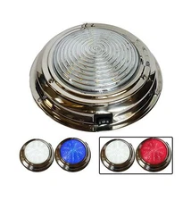 WAVE ONE Dual Color 7" LED Marine Boat Dome Light 12V RV | Stainless Housing ...