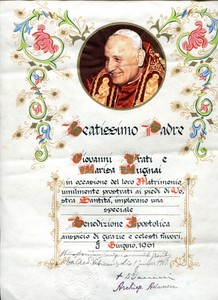 Benedizione Apostolica Papa Giovanni Xxiii Sposi Giovanni Frati Marisa Mugnai Ebay